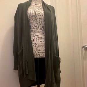 Daily Ritual olive green cardigan, size large